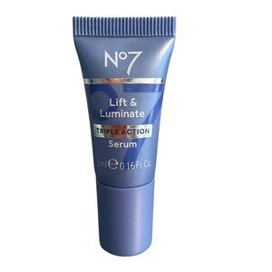 No7 Lift & Luminate Triple Action Serum Anti-Aging Skincare Mini Deluxe .16fl oz